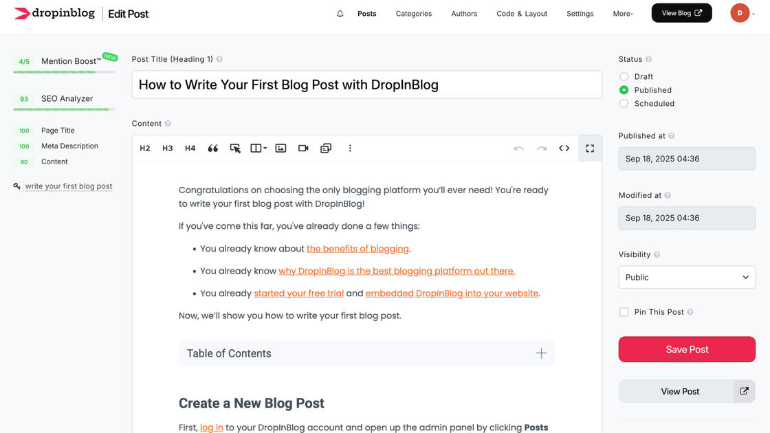 Untitled DropInBlog - Editor